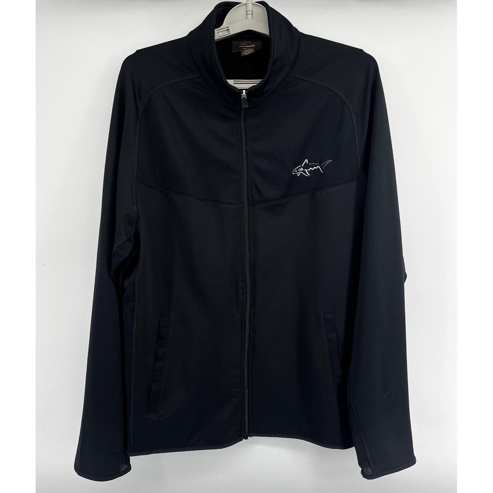 Greg Norman For Tasso Elba Jacket Mens Medium Full‎ Zip Pockets Black